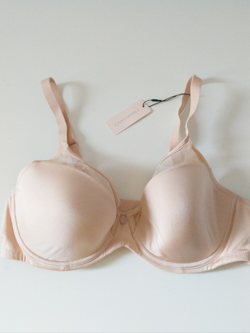 understance Mesh Contour Flexwire Plunge Bra Champagne Size 36D New
